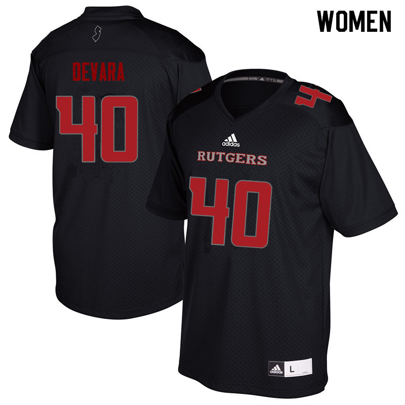 Women #40 Brendan DeVara Rutgers Scarlet Knights College Football Jerseys Sale-Black